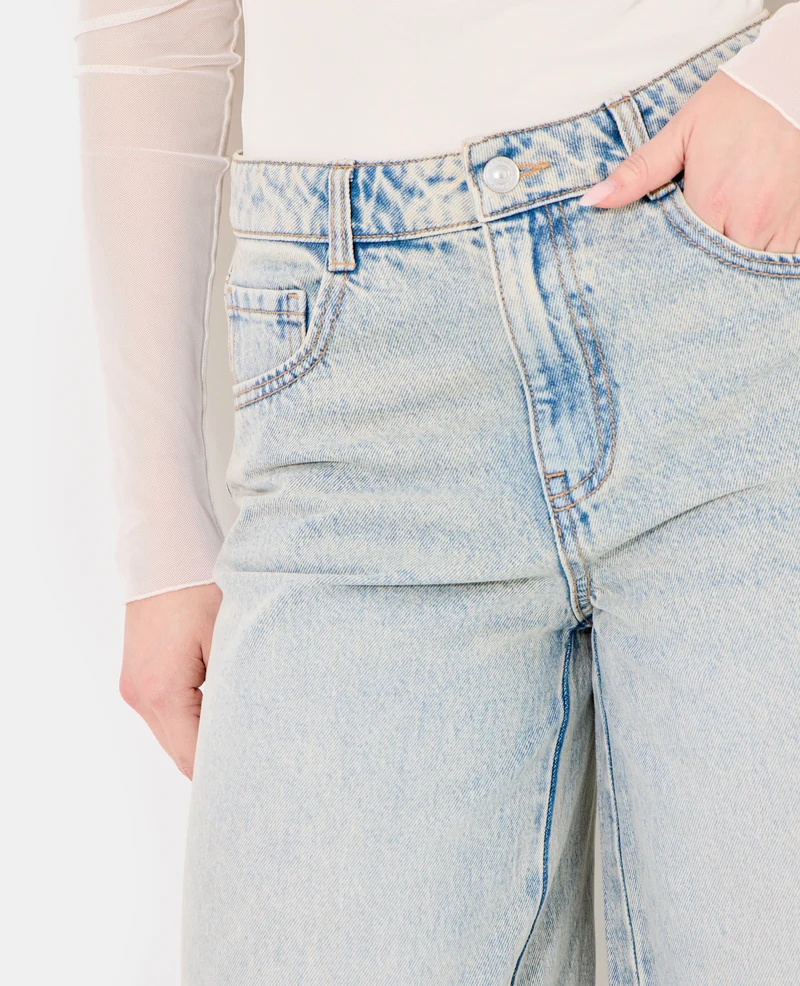 Jean extra wide taille haute