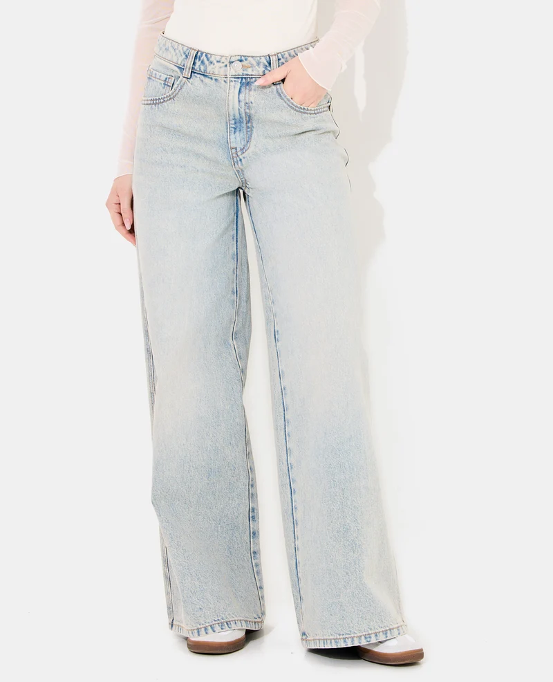 Jean extra wide taille haute