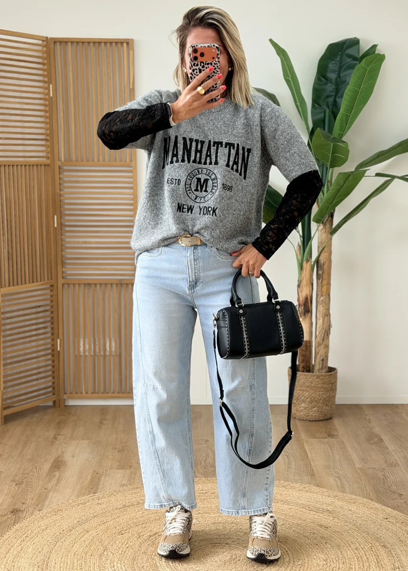 Pull Très Doux Manches Dentelle