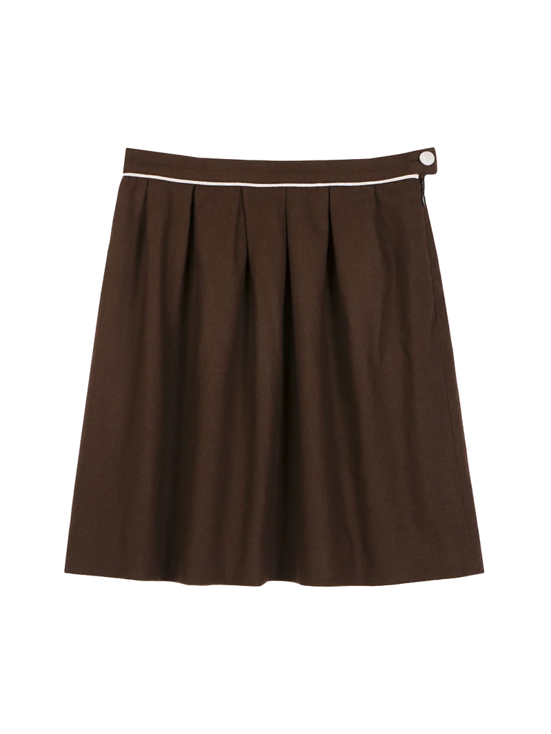 Jupe en Laine Marron Chocolat