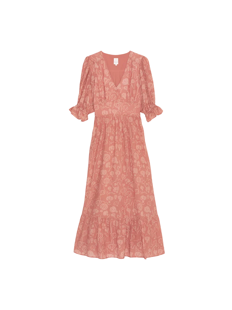Robe Bohème imprimé Cappadoce Rose