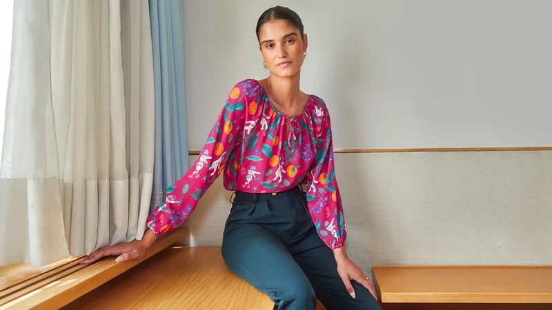 Blouse Radieuse en soie Astro Tennis