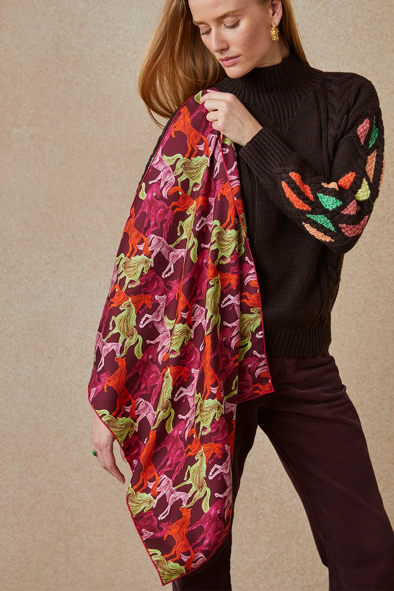 Foulard en soie Rodéo