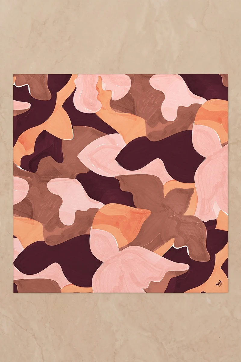 Foulard en soie L'Envol Terracotta