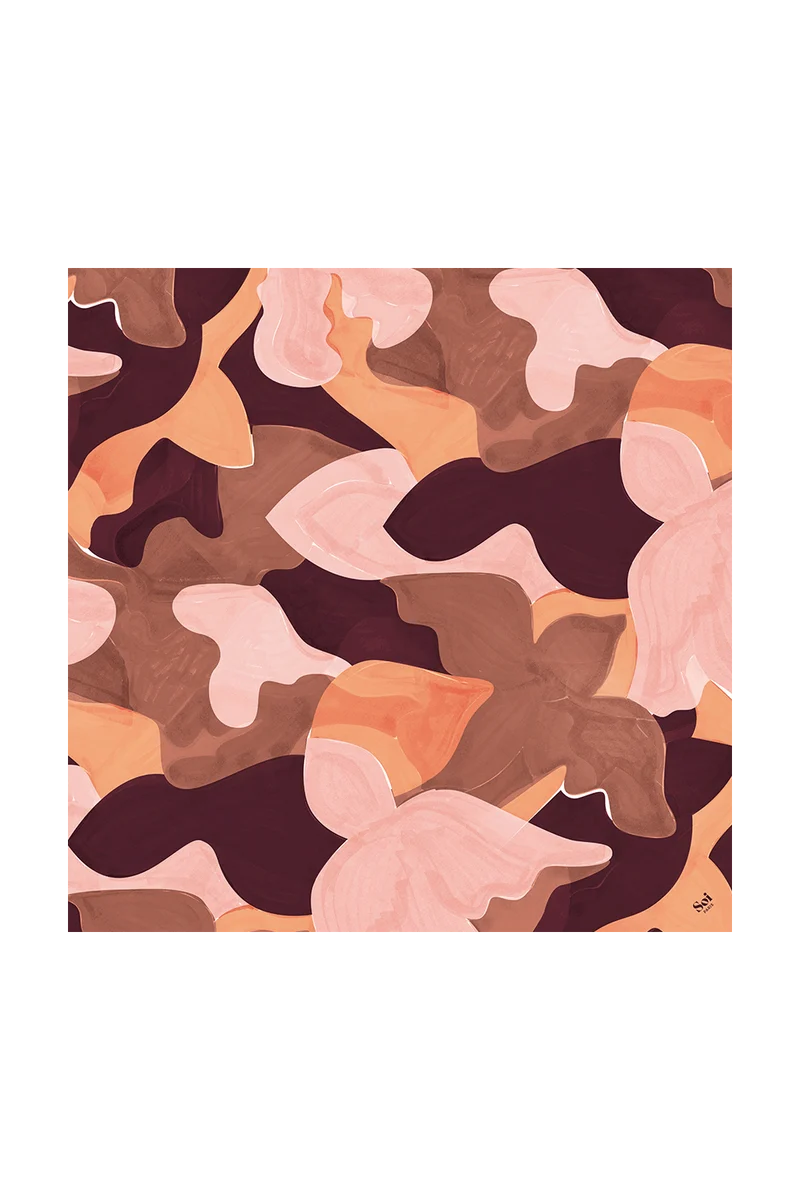 Foulard en soie L'Envol Terracotta