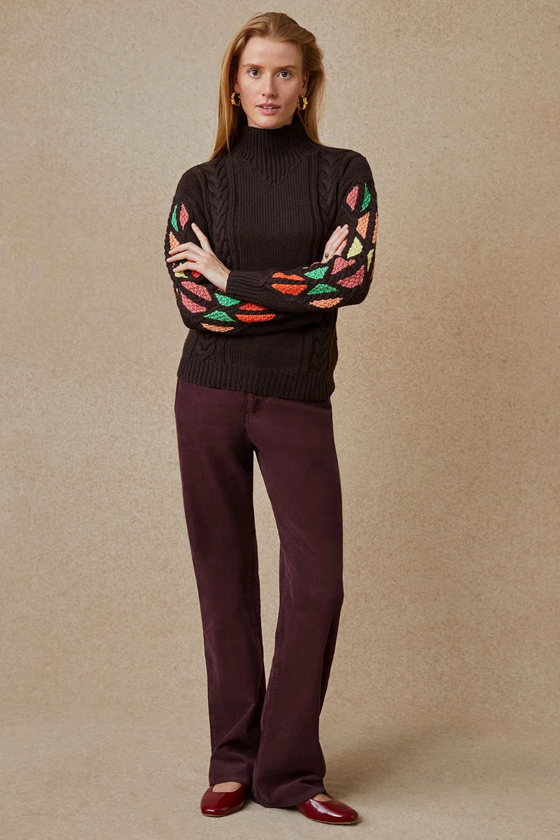 Pantalon Idéaliste en velours Cappuccino