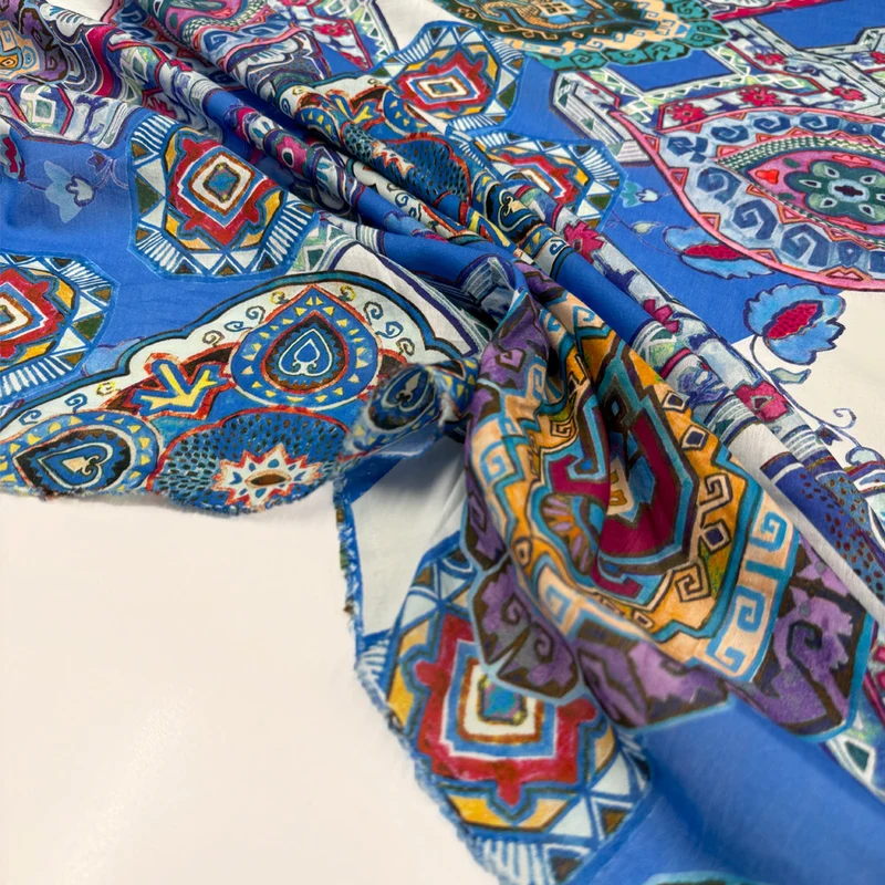 Tissu Voile, Coton et Soie - Capri