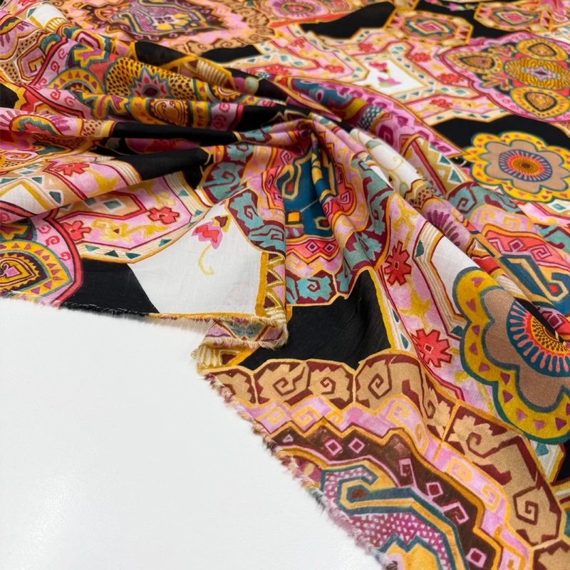 Tissu Voile, Coton et Soie - Capri