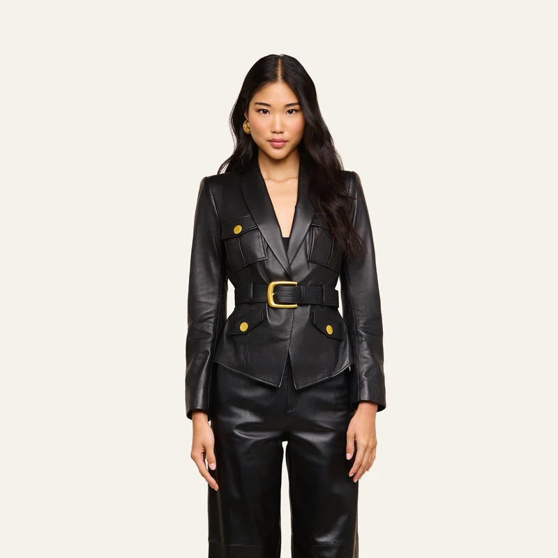 Wisteria Leather Blazer
