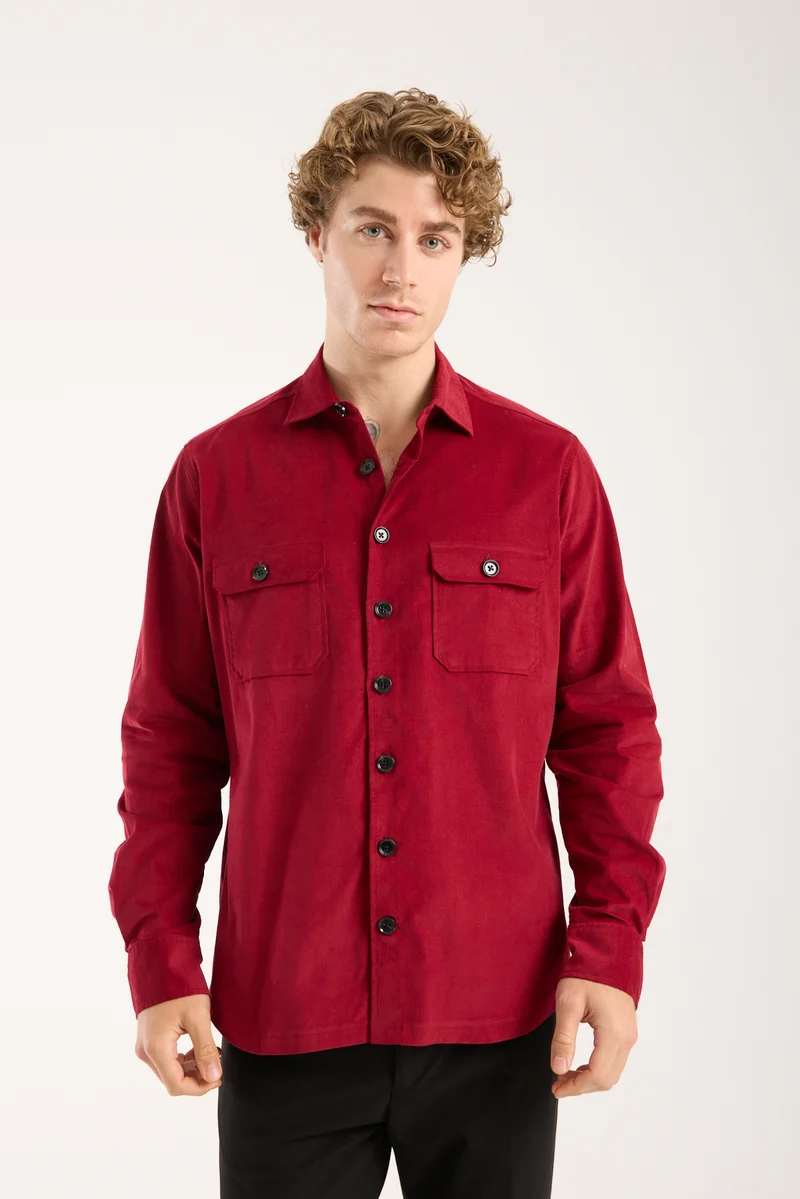 Sport Velvet Man Shirt Red