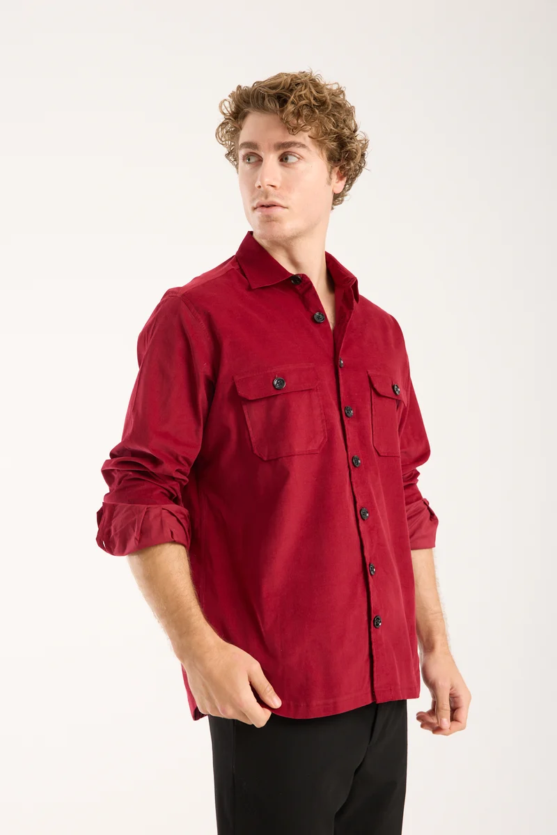 Sport Velvet Man Shirt Red