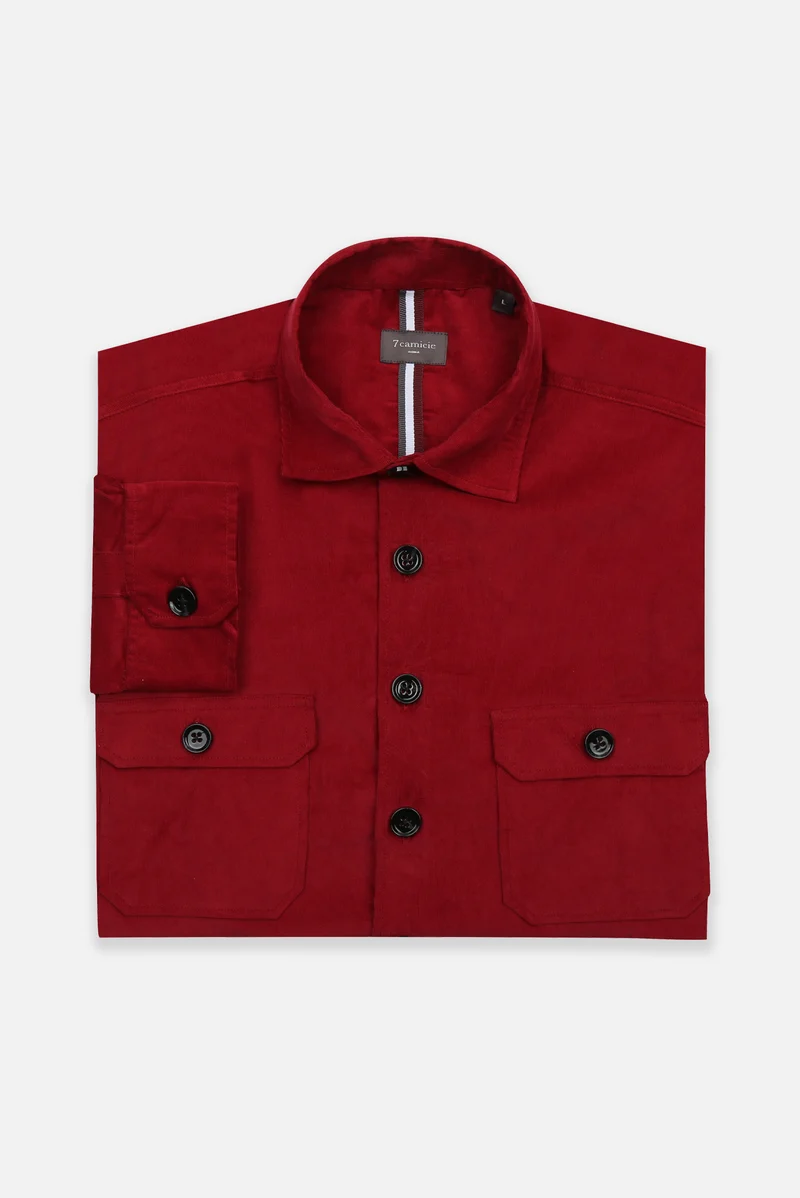 Sport Velvet Man Shirt Red