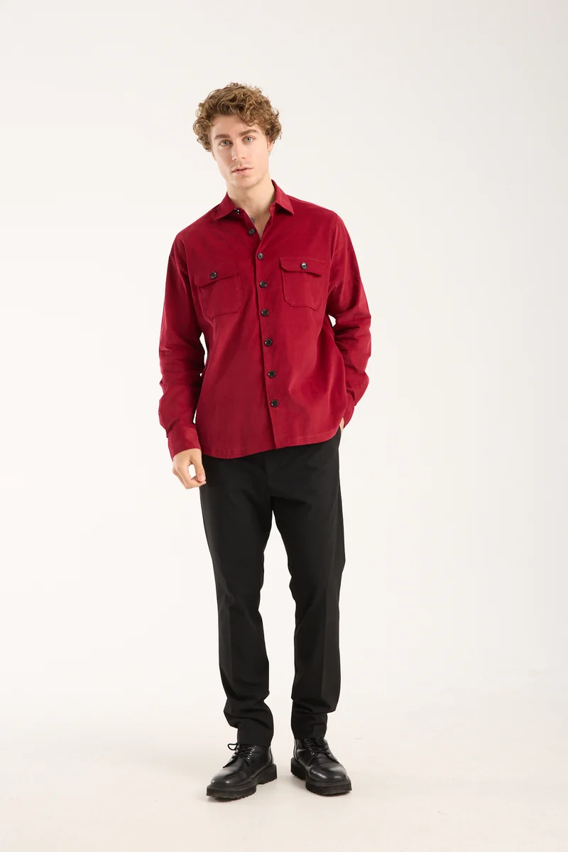 Sport Velvet Man Shirt Red