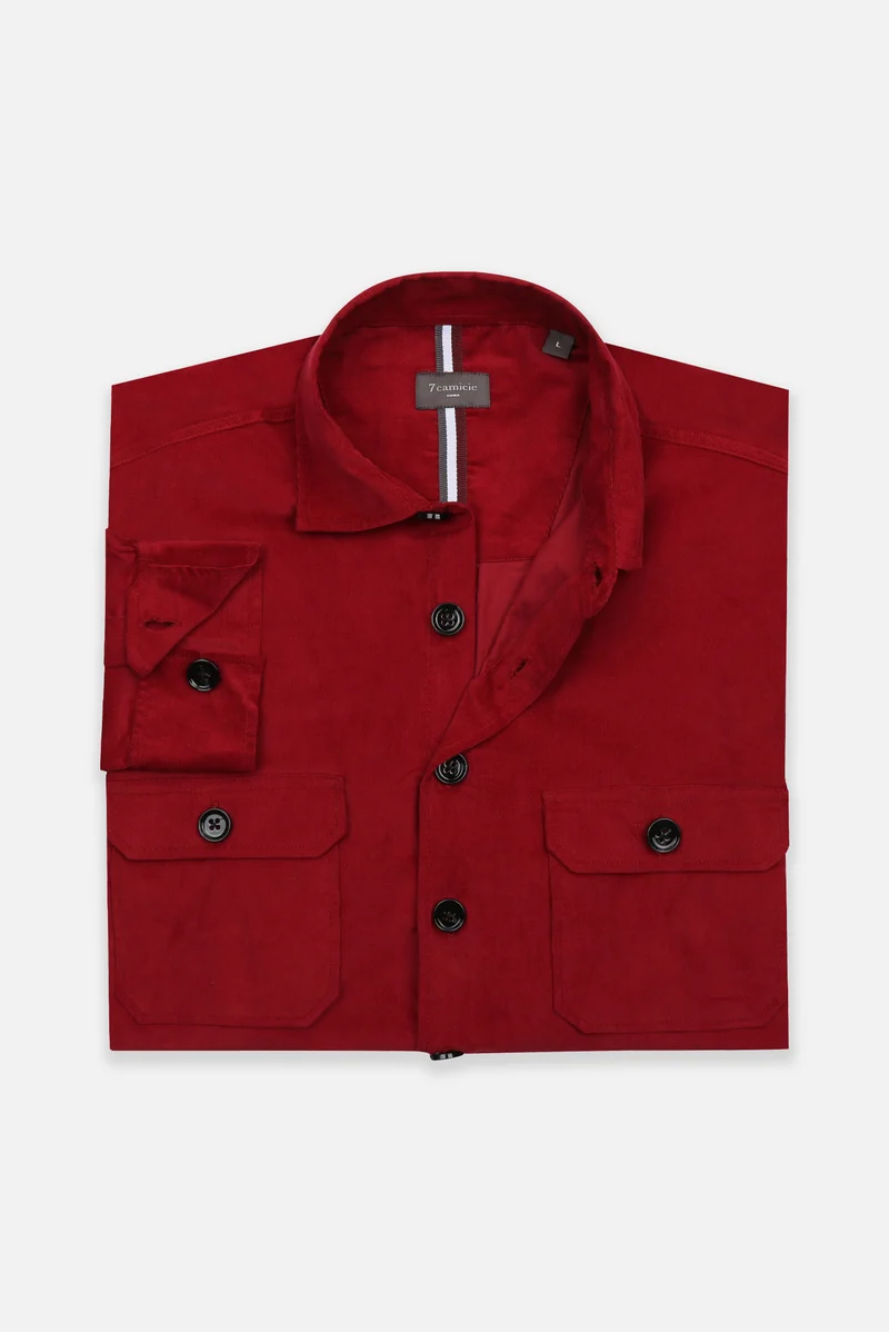 Sport Velvet Man Shirt Red
