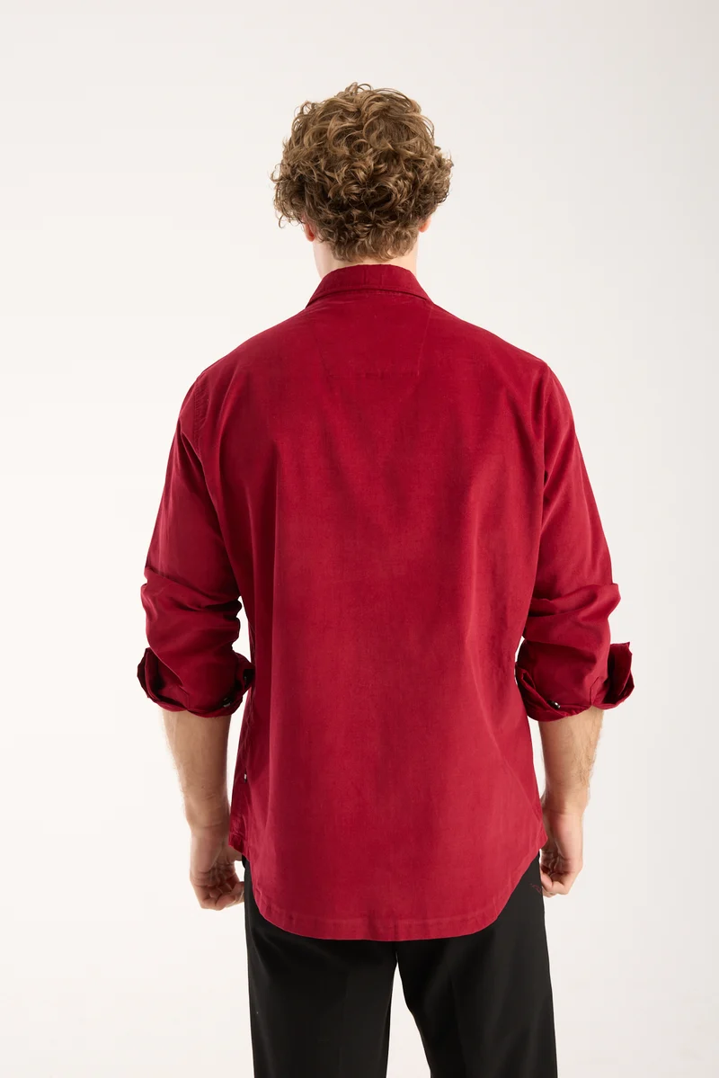 Sport Velvet Man Shirt Red