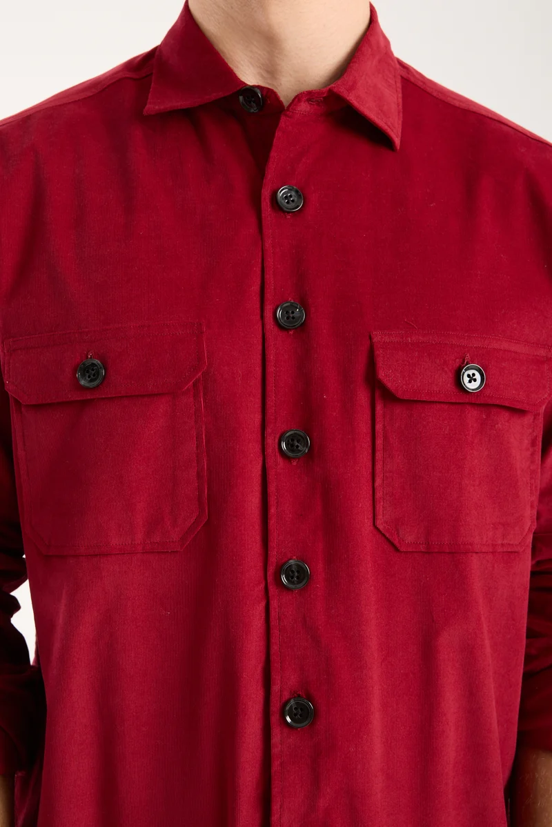 Sport Velvet Man Shirt Red