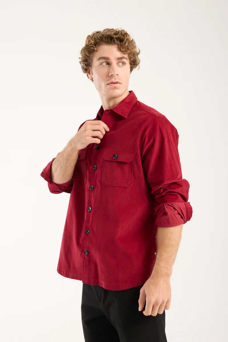Sport Velvet Man Shirt Red