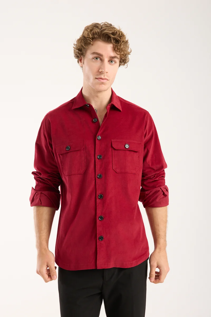 Sport Velvet Man Shirt Red