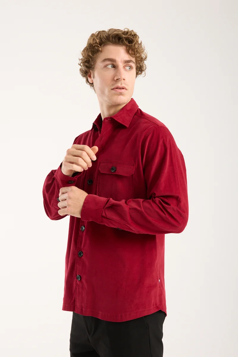 Sport Velvet Man Shirt Red