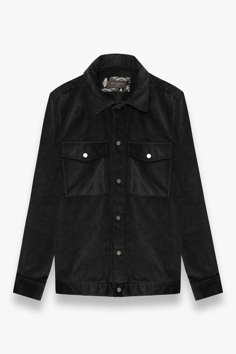 Sport Velvet Man Overshirt Dark Grey
