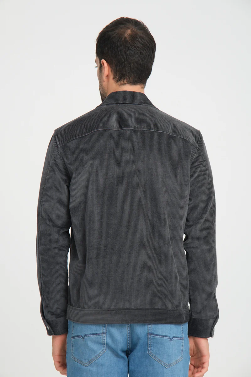 Sport Velvet Man Overshirt Dark Grey