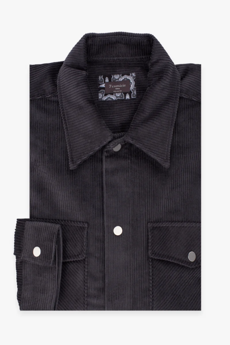 Sport Velvet Man Overshirt Dark Grey