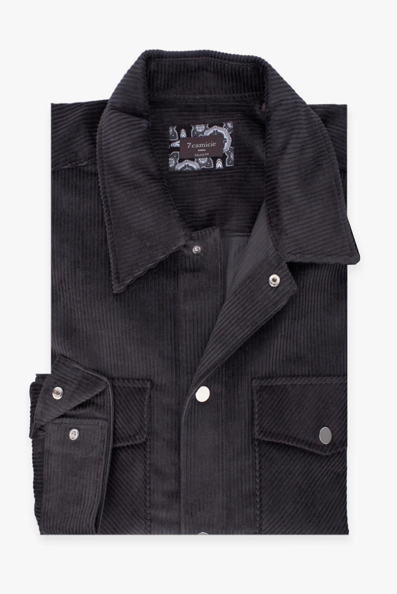 Sport Velvet Man Overshirt Dark Grey