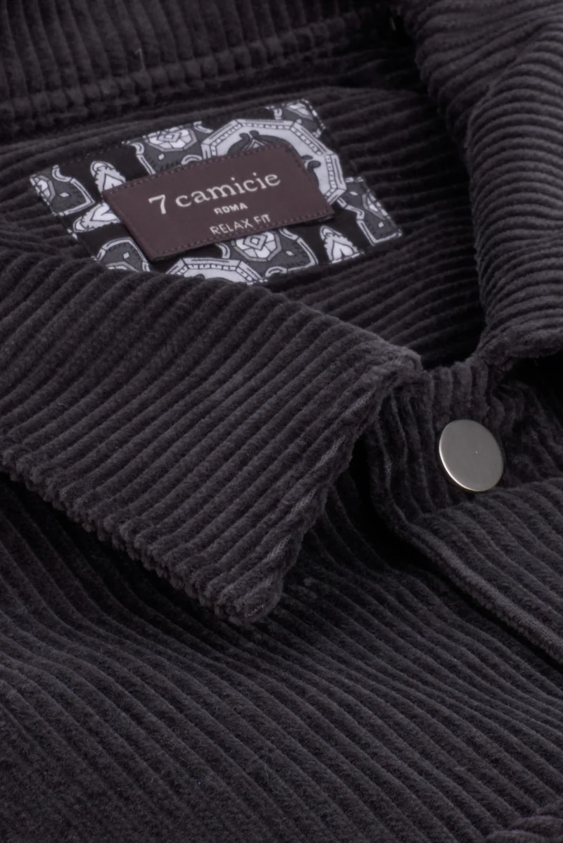 Sport Velvet Man Overshirt Dark Grey