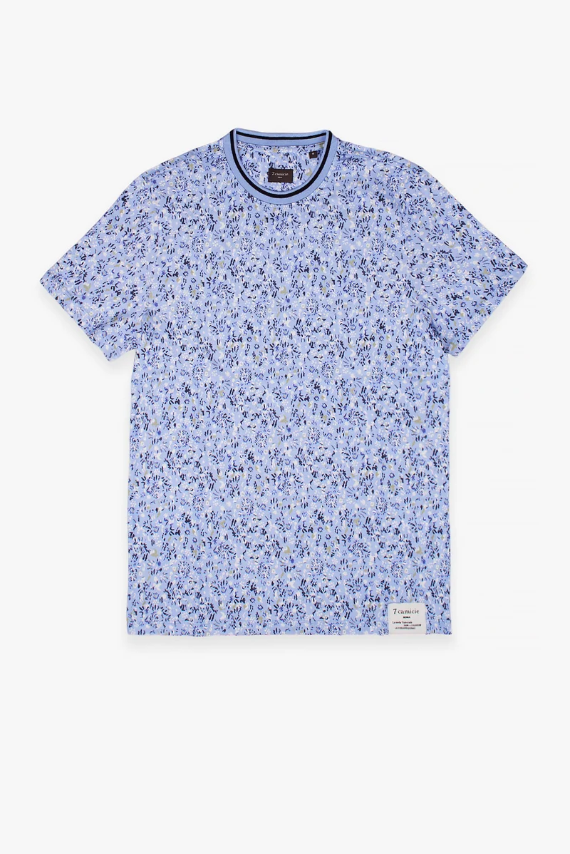 Cotton Man T-shirt Blue Blue