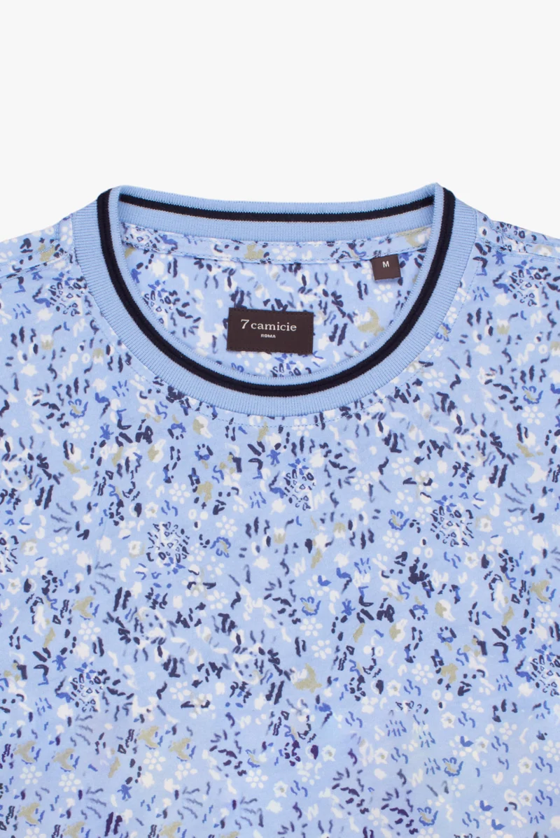 Cotton Man T-shirt Blue Blue