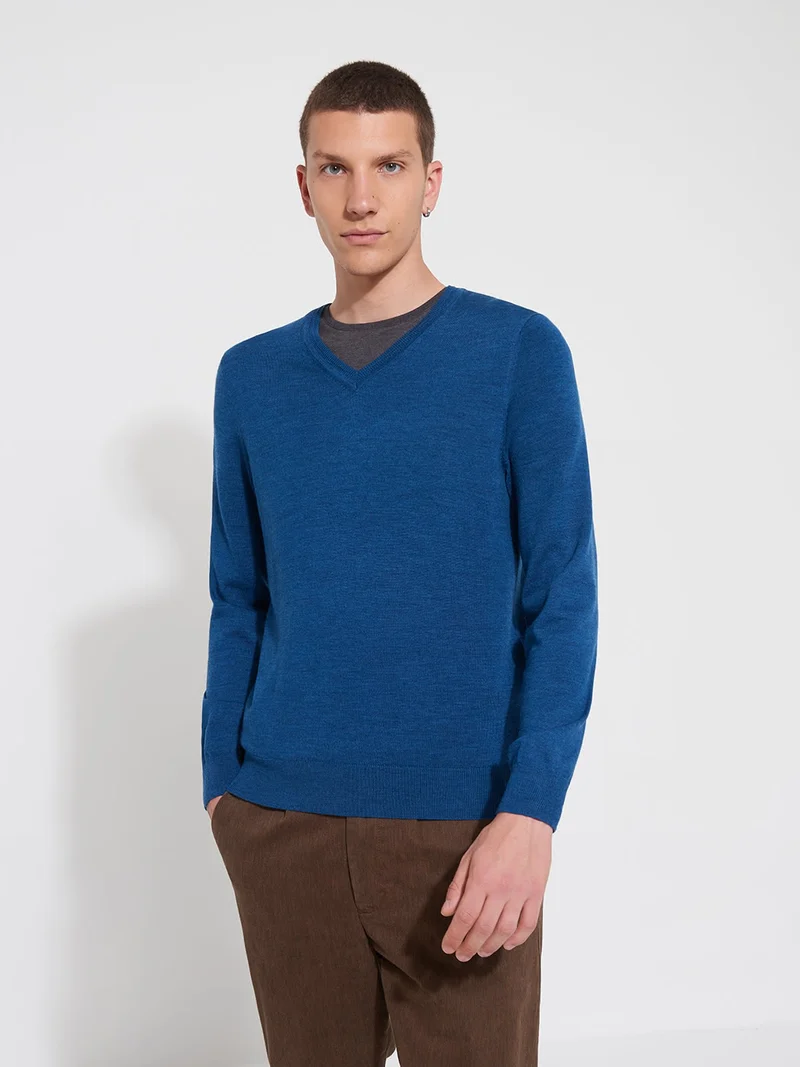 Pull col V en Laine Mérinos