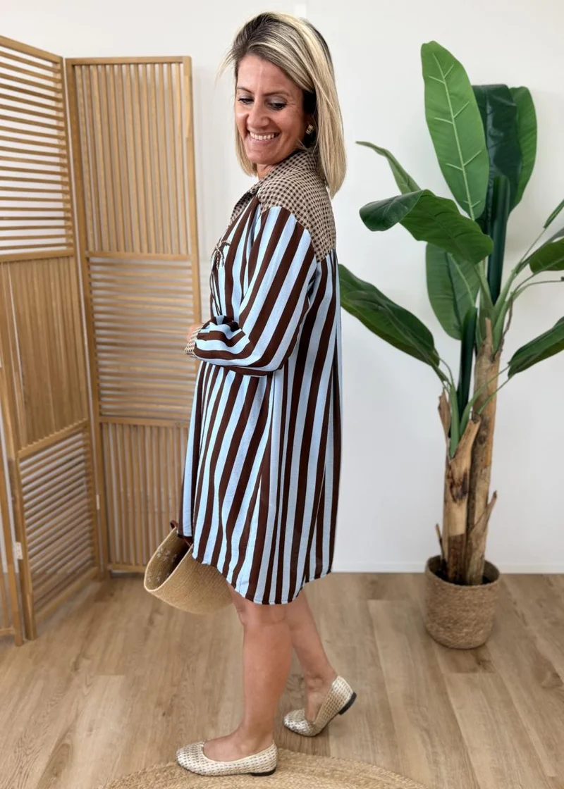 Robe chemise palmier carreaux