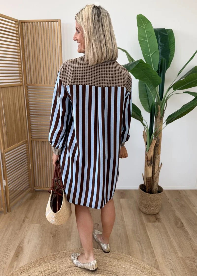 Robe chemise palmier carreaux