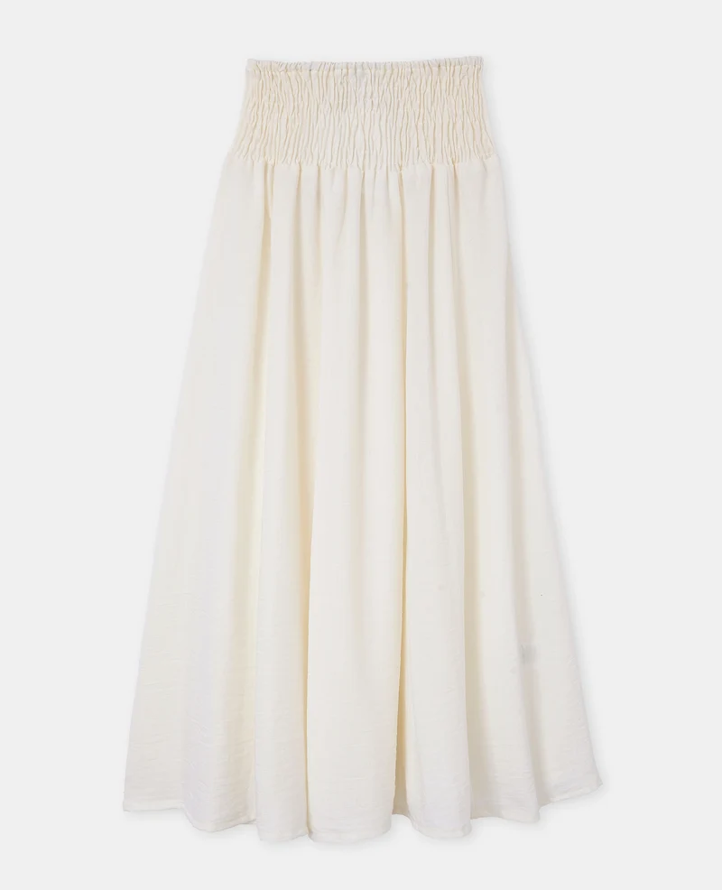 Jupe longue et évasée avec ceinture smock