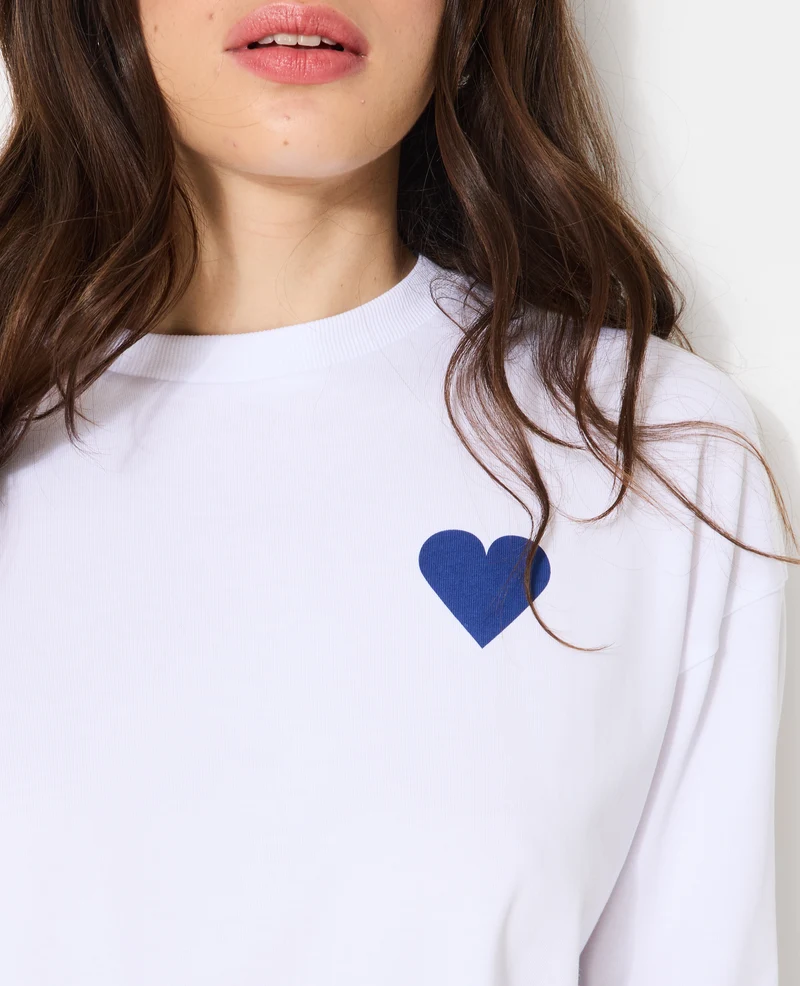 T-shirt oversize manches longues avec print