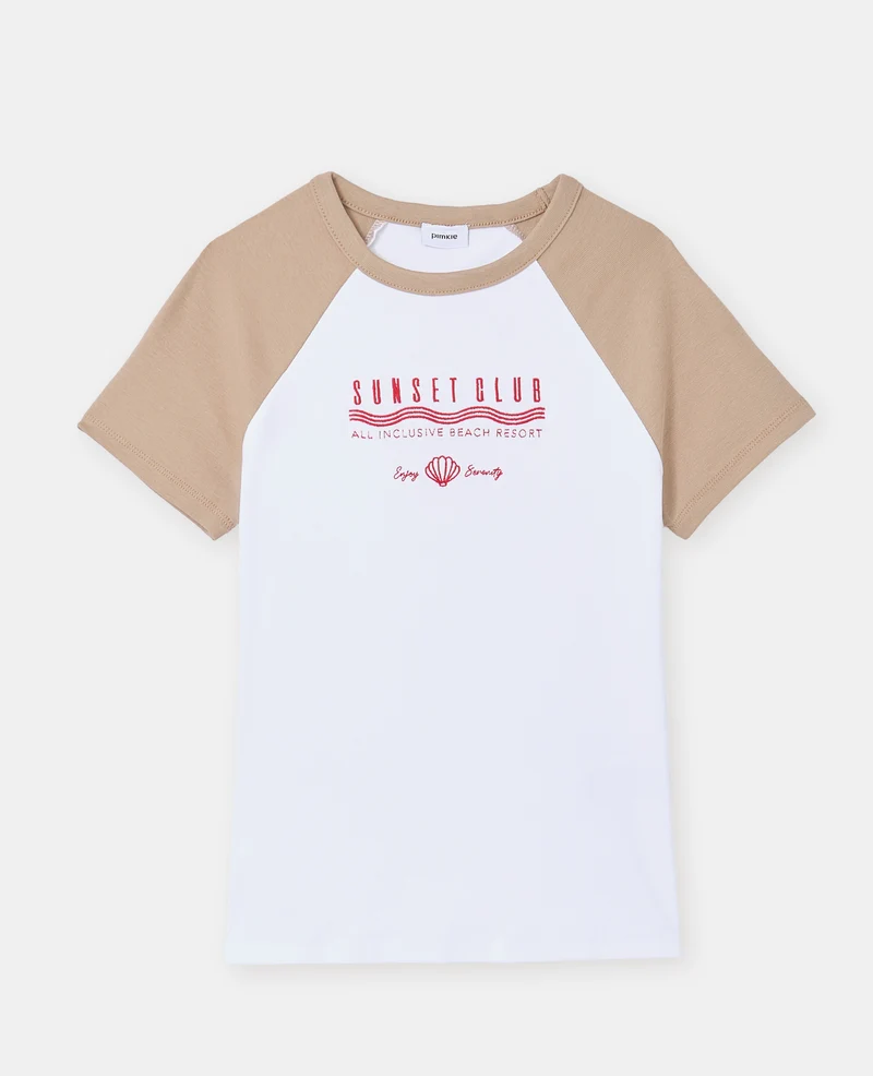 T-shirt manches raglans avec broderie