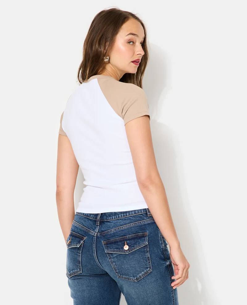 T-shirt manches raglans avec broderie