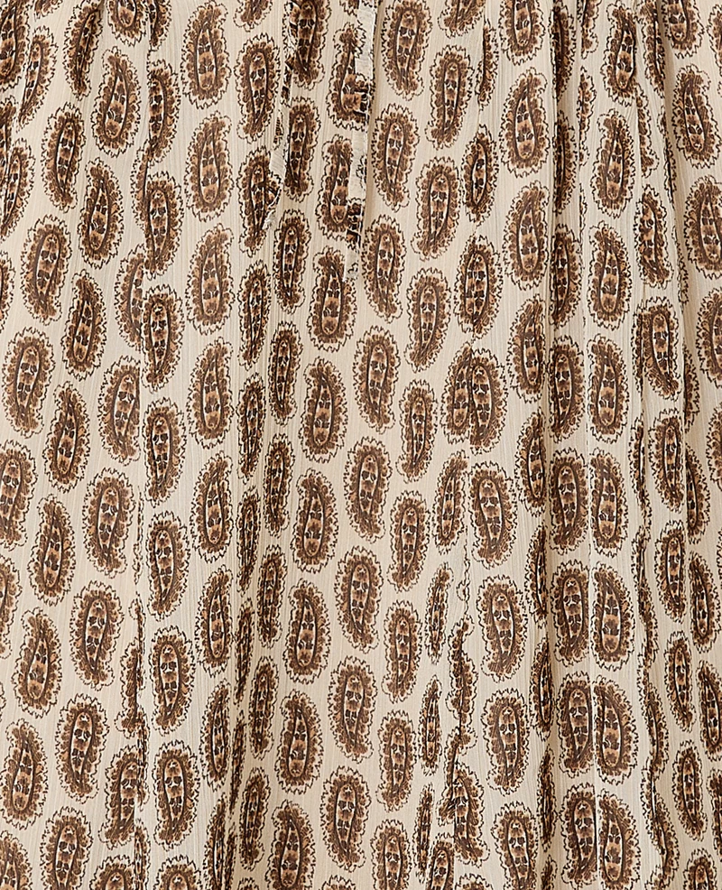 Robe en voile avec volants motifs cachemire