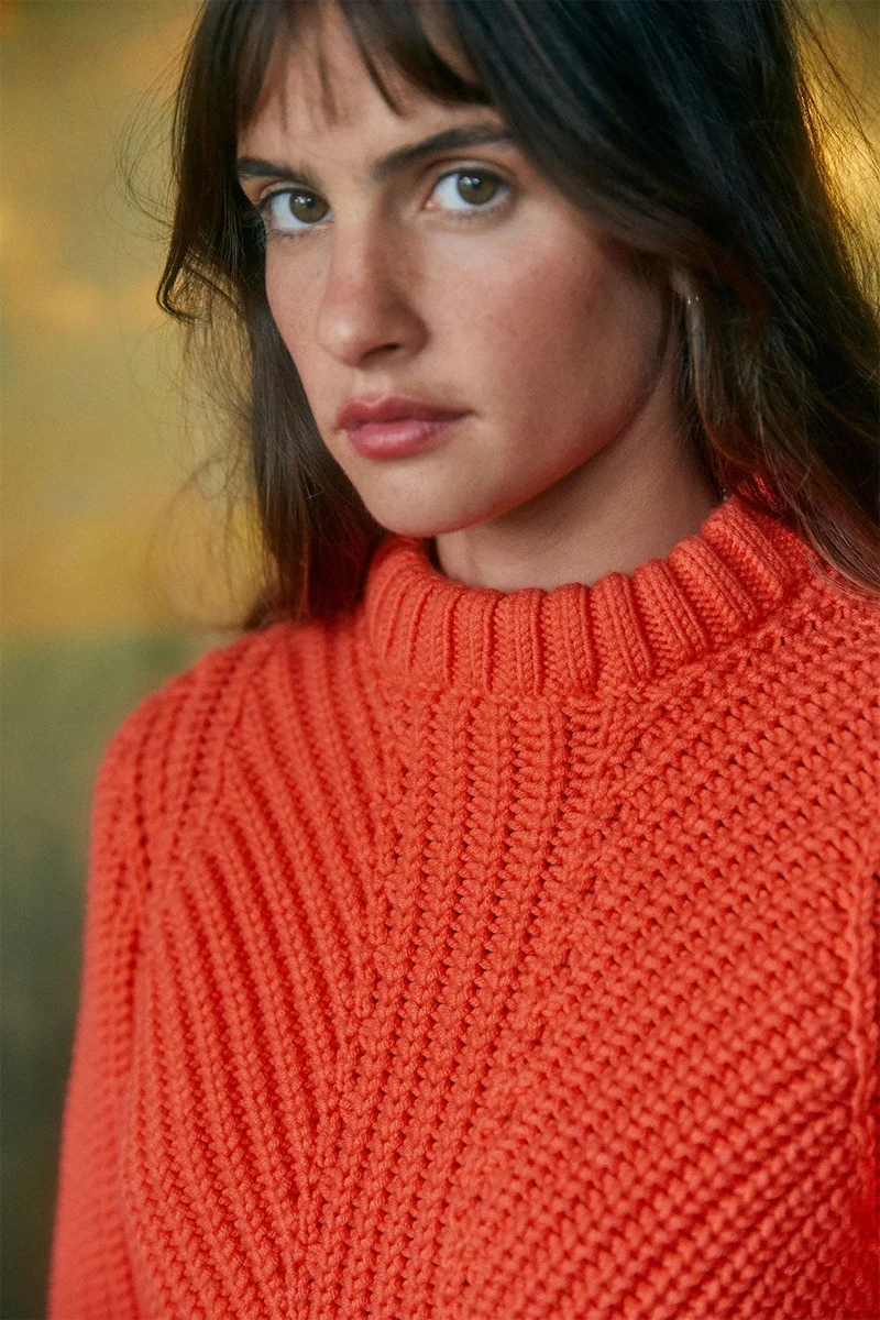 Pull Envoutant en laine Orange Jupiter