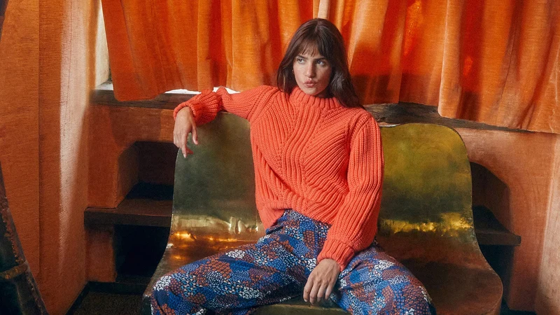 Pull Envoutant en laine Orange Jupiter