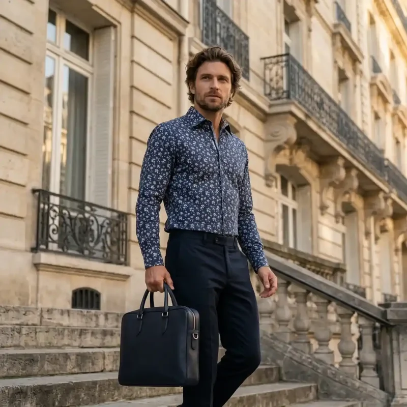 Chemise française à fleurs