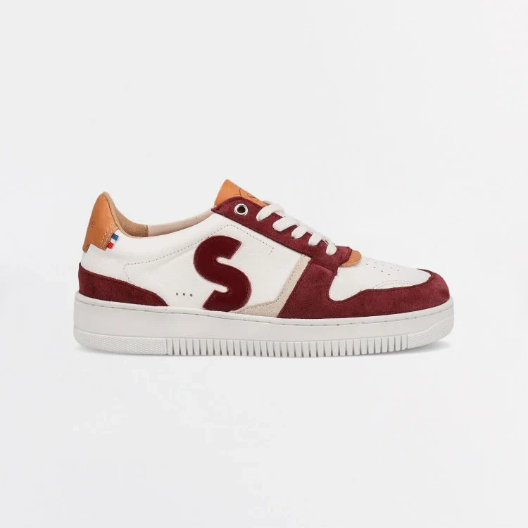 Basket française Belis Blanc Bordeaux