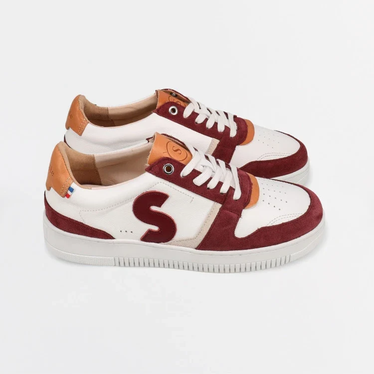 Basket française Belis Blanc Bordeaux