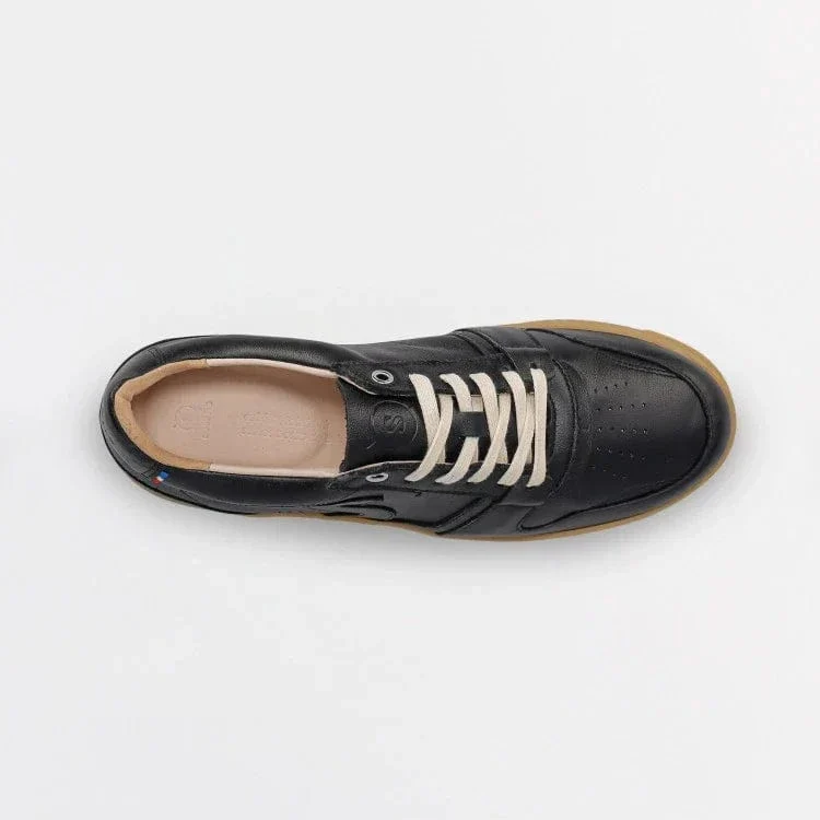 Basket cuir française Belis Noire