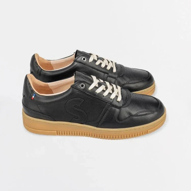 Basket cuir française Belis Noire