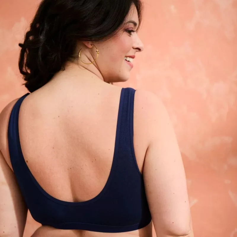 Brassière coton marine à pince
