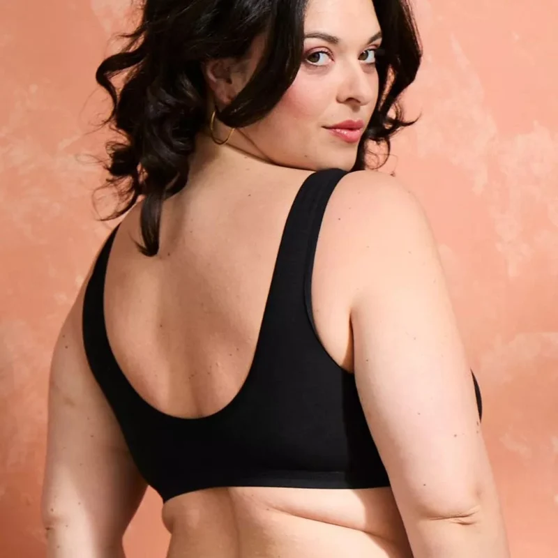 Brassière coton noir à pince