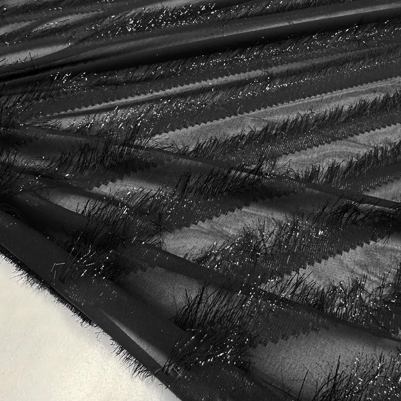 Tissu Lancé-Découpé - Frange Métallisé, Elettra