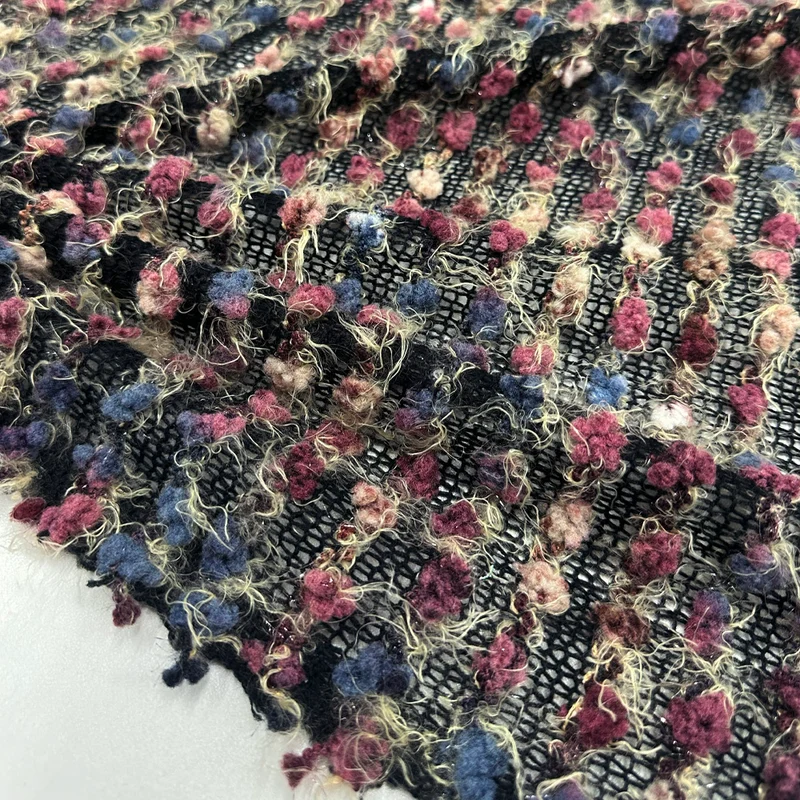 Tissu Maille Bouclette, Viscose Coton - Aradeo