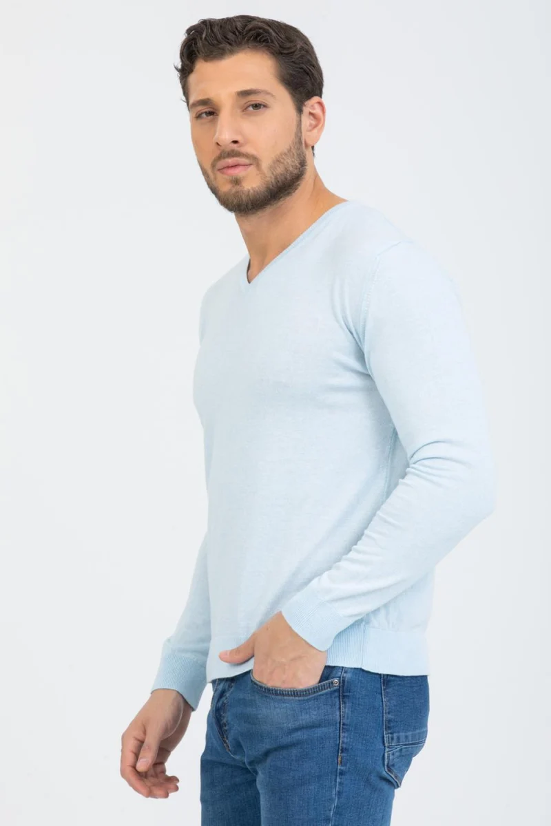 Microfiber Man Sweater Light Blue